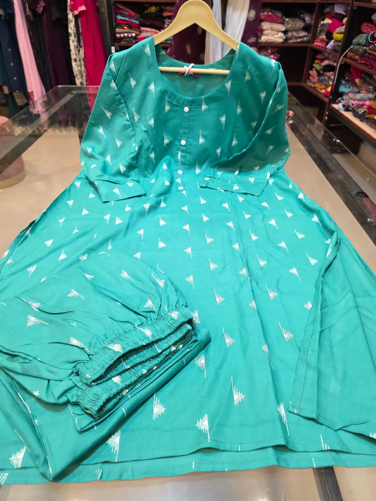 Khushi Brand Plus Size Side Open Kurtis With Bottom Set 02(3XL) - Image 1