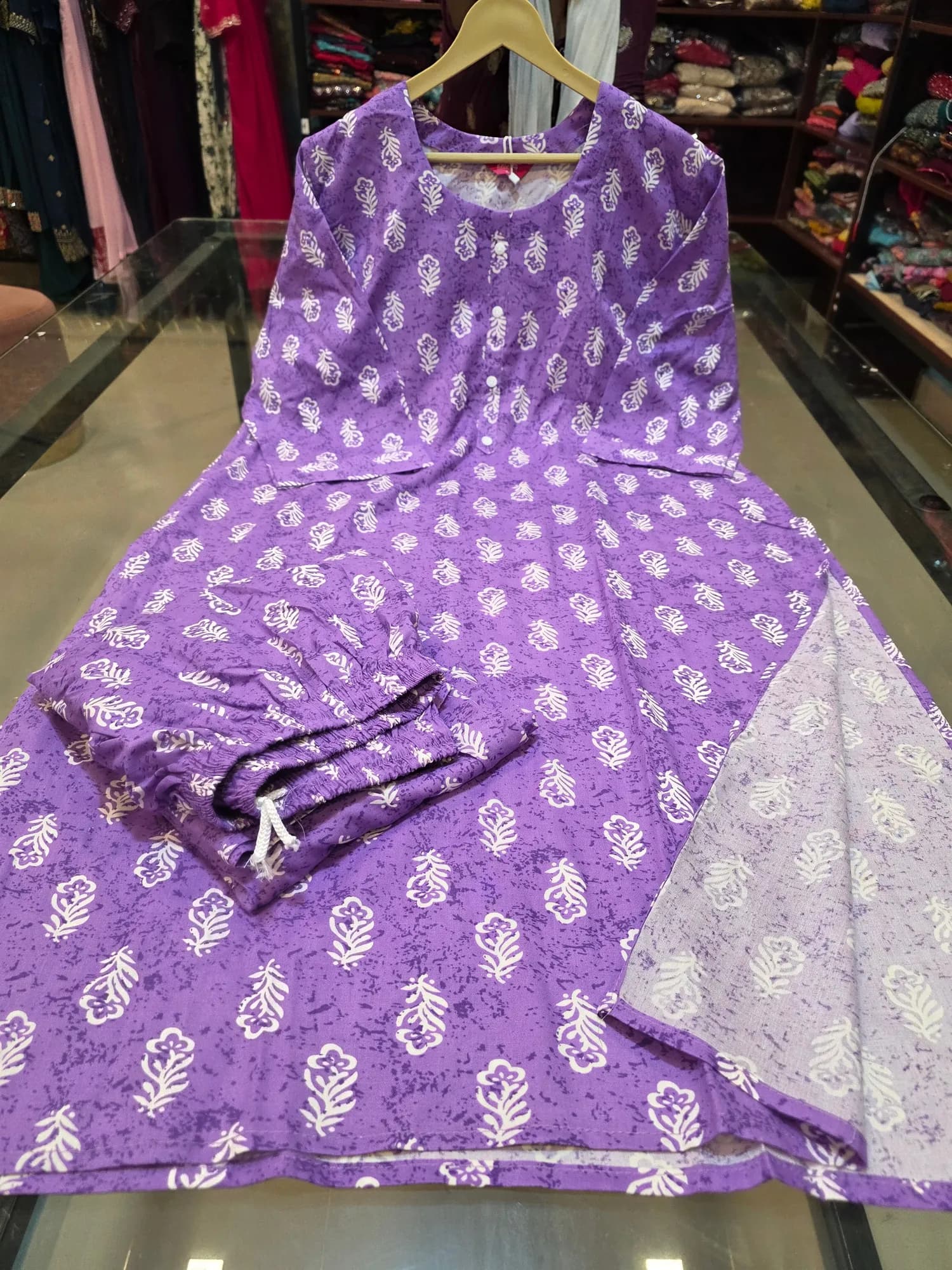 Khushi Brand Plus Size Side Open Kurtis With Bottom Set 01(3XL) - Image 1